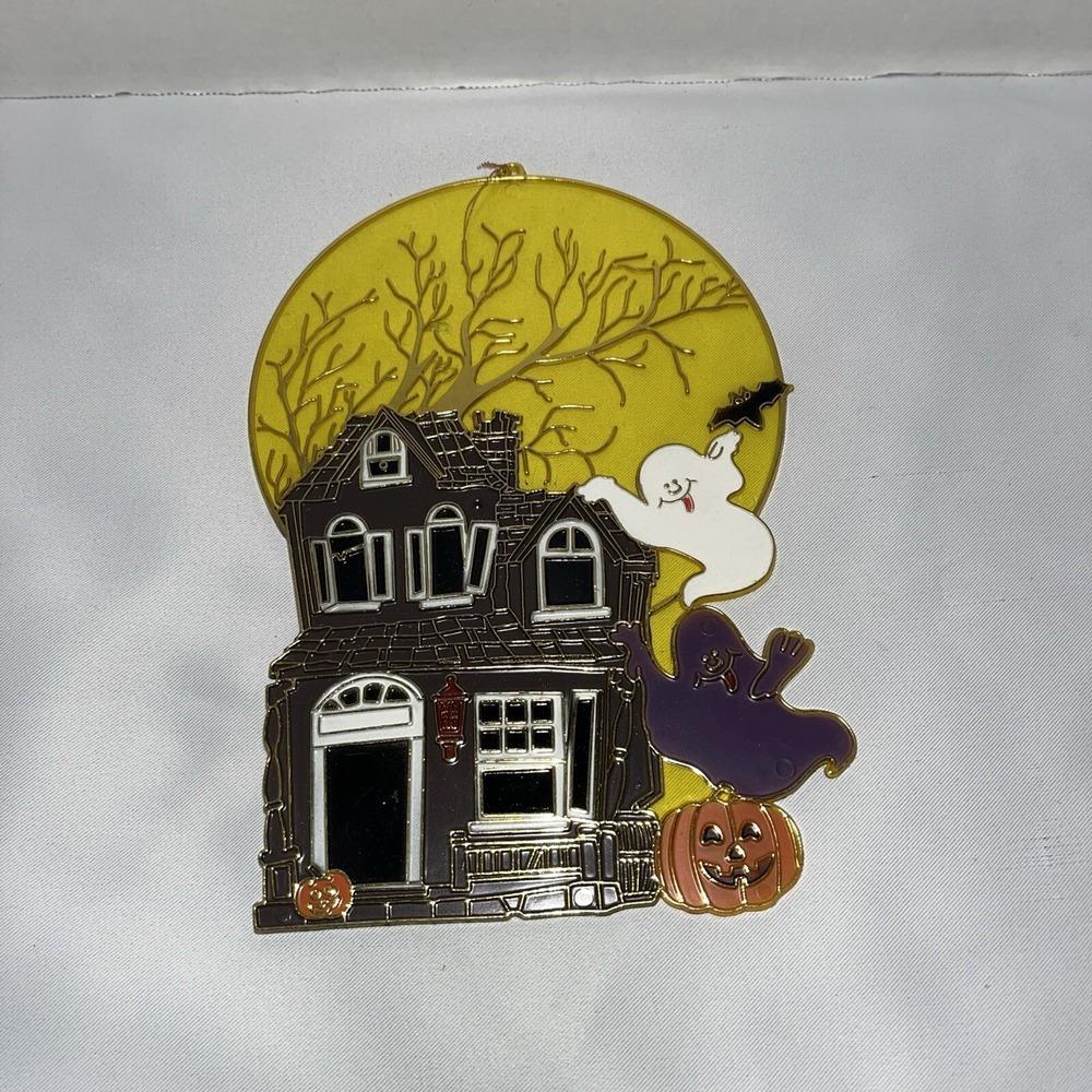 Halloween Haunted House Window Decor Suncatcher Ghost Plastic Vintage